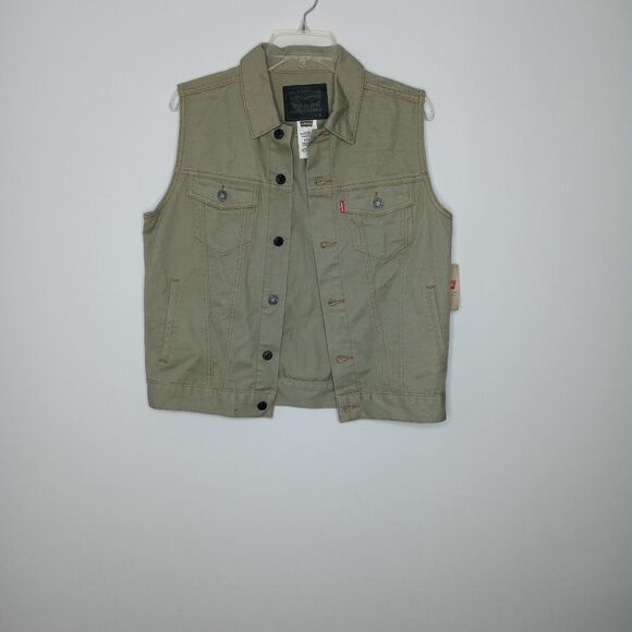 Levi's sage green jean vest size large 12-13Y - Picture 2 of 8
